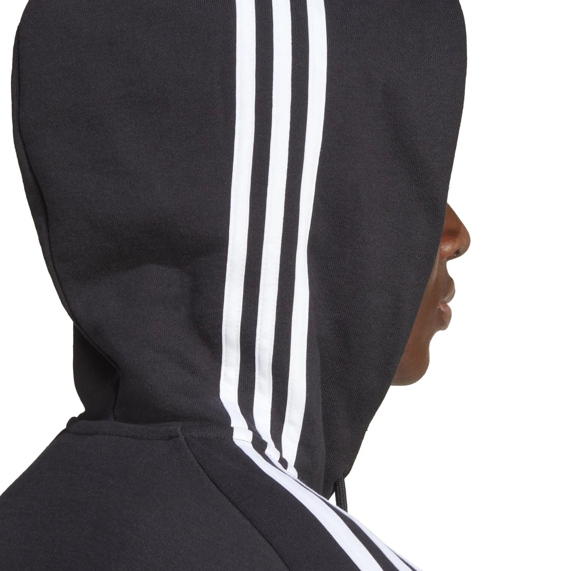 Online Essentials French Terry 3-Stripes Full-Zip Hoodie Men - Black, White Jackets