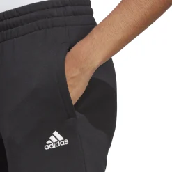 Hot Essentials Linear French Terry Cuffed Training Pants Women - Black, White Pants