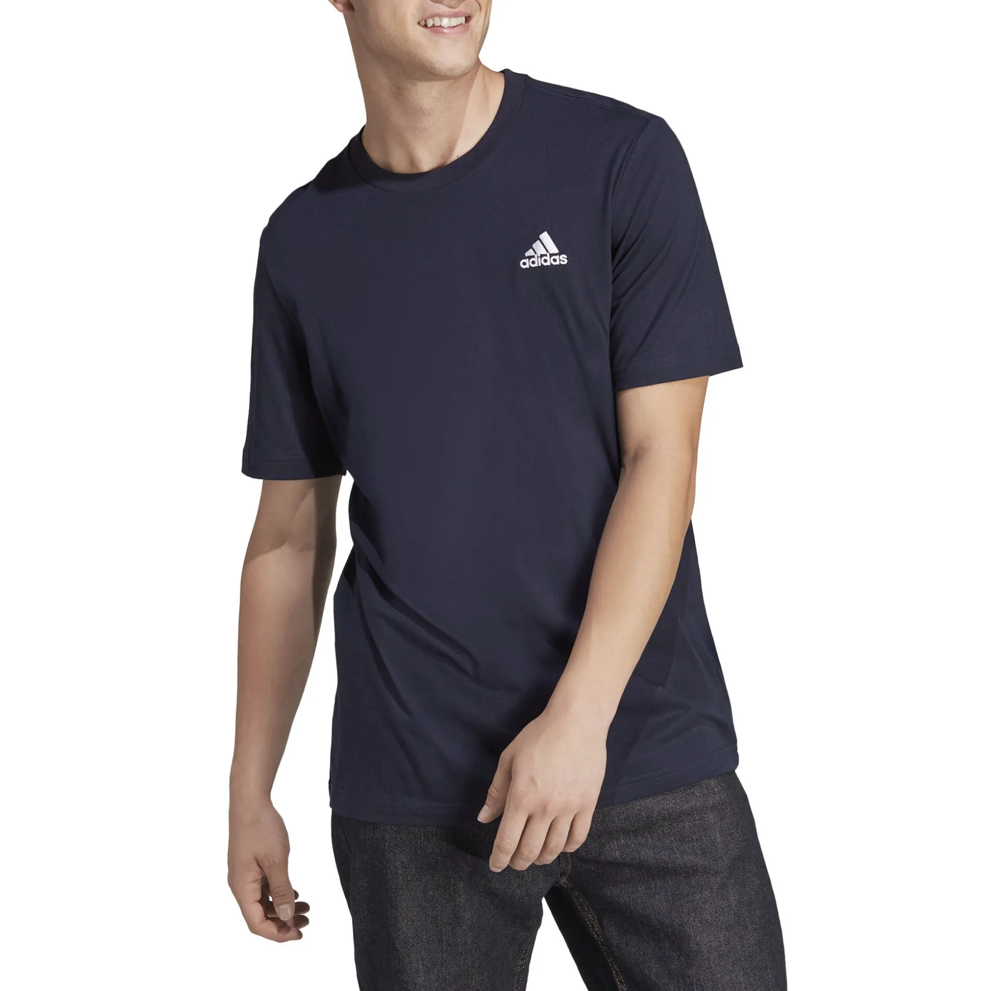 Best Essentials Single Jersey Embroidered Small Logo T-Shirt Men - Dark Blue Shirts