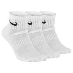 Outlet Everyday Cush Ankle Sports Socks 3 Pack - White, Black Socks