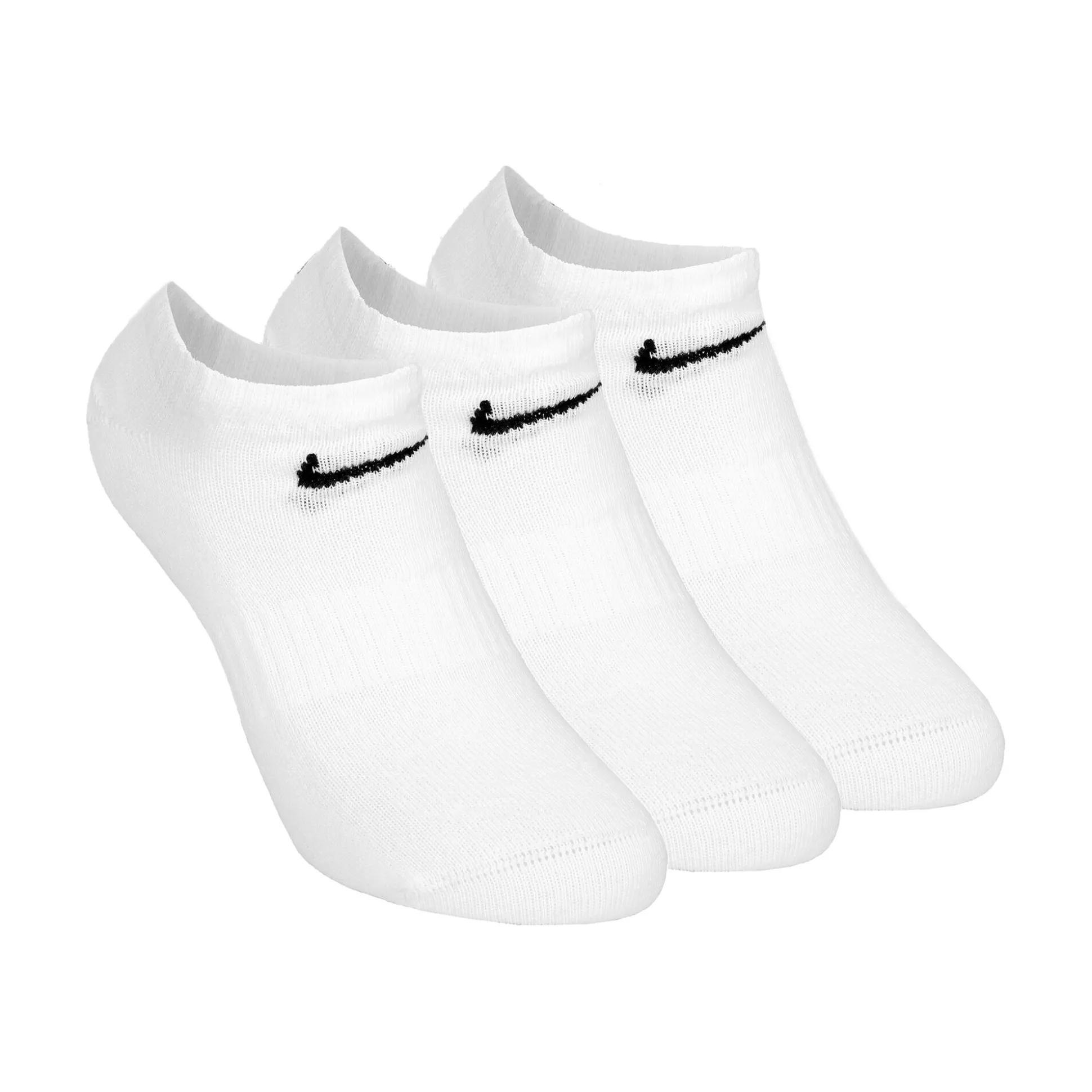 Clearance Everyday Lightweight NoShow Sports Socks 3 Pack - White, Black Socks