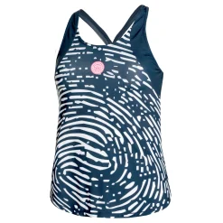 Fashion Fingerprint Tank Top Women - Dark Blue, White Tops