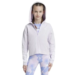 Clearance Future Icon 3Stripes Zip Hoodie Girls - Lilac, White Jackets