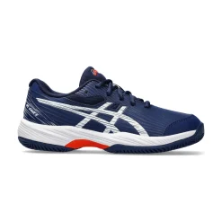 Store Gel-Game 9 GS Clay Court Shoe Kids - Dark Blue, Silver Clay Court Shoes
