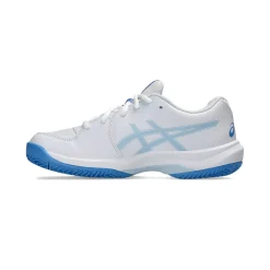 Shop Gel-Game 10 GS Clay Court Shoe Kids - White, Blue Clay Court Shoes