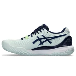 Cheap Gel-Resolution 9 Clay Court Shoe Women - Mint, Dark Blue Clay Court Shoes