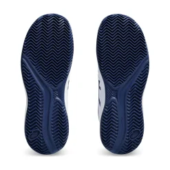 Shop Gel-Resolution 9 GS Clay Court Shoe Kids - White, Dark Blue Clay Court Shoes