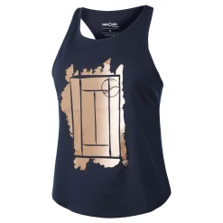 Clearance Glitter Court Tank Top Women - Dark Blue, Beige Tops
