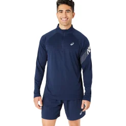 Outlet Icon Ls 1/2 Zip Running Shirt Men - Dark Blue Running Clothing
