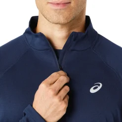 Outlet Icon Ls 1/2 Zip Running Shirt Men - Dark Blue Running Clothing