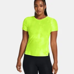 Outlet Laser Wash SS Running Shirt Women - Neon Yellow Running Clothing