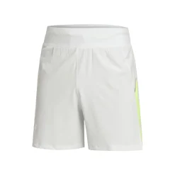 Online Launch Elite 5in Shorts Men - White, Neon Yellow Running Clothing|Shorts