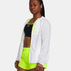 Cheap Launch Lightweight Running Jacket Women - White, Neon Yellow Running Clothing