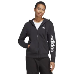 Cheap Linear French Terry Full Zip Hoodie Women - Black, White Jackets
