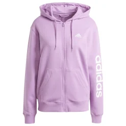 Fashion Linear French Terry Zip Hoodie Women - Jackets