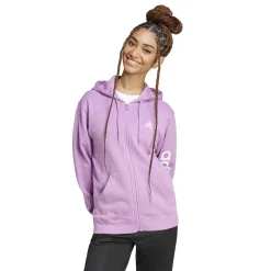 Fashion Linear French Terry Zip Hoodie Women - Jackets
