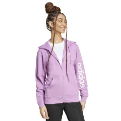 Fashion Linear French Terry Zip Hoodie Women - Jackets