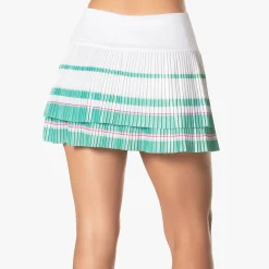 Outlet Long Deco Stripe Pleated Skirt Women - White, Multicoloured Skirts
