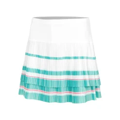 Outlet Long Deco Stripe Pleated Skirt Women - White, Multicoloured Skirts