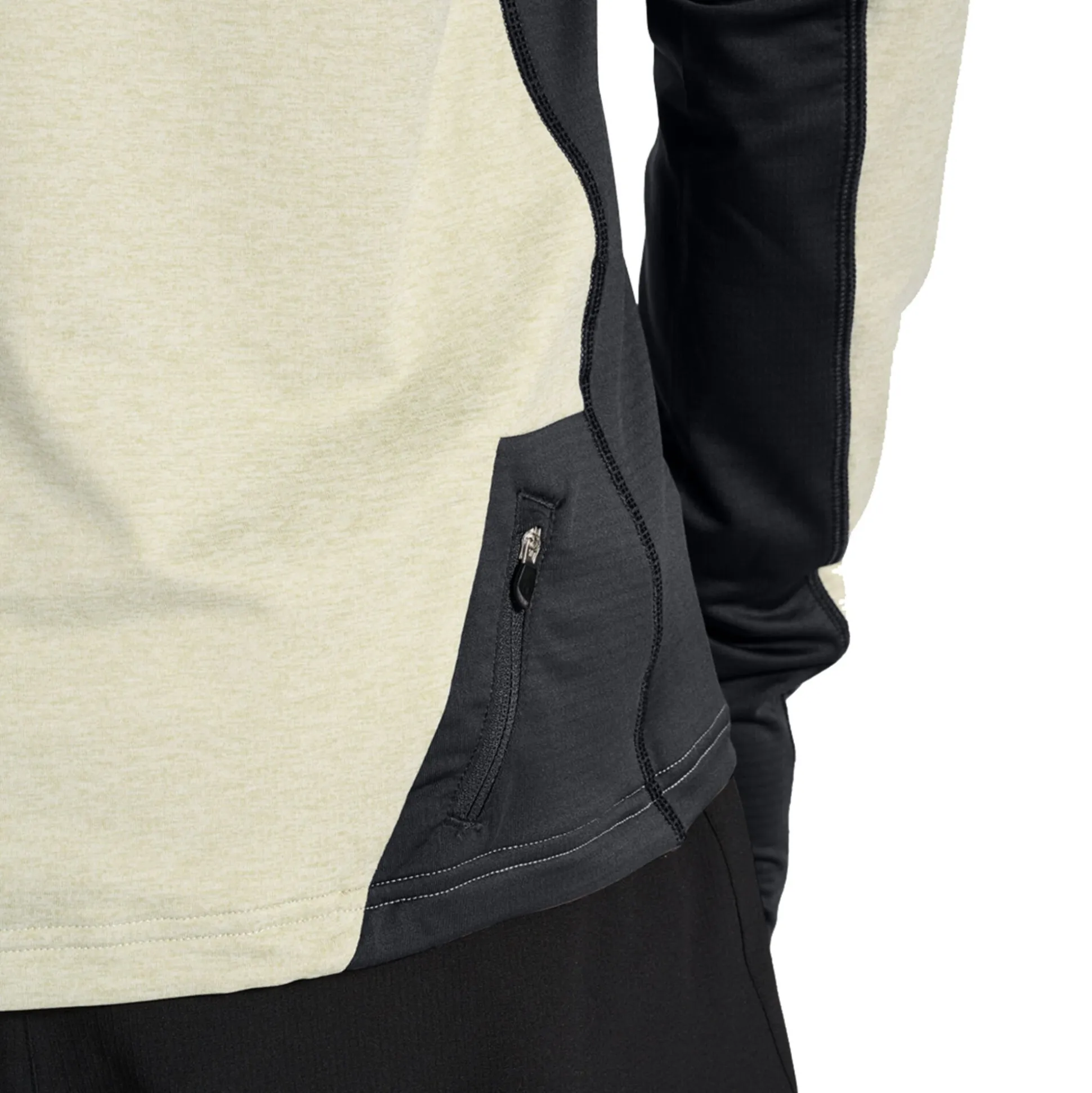 New Mesa Half-Zip Running Top Men - Beige, Black Running Clothing