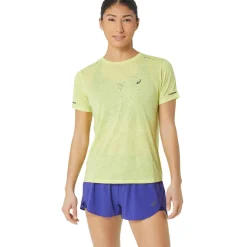 Hot Metarun Pattern Running Shirt Women - Neon Yellow Running Clothing