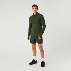 Fashion Midlayer Half Zip Sweatshirt Men - Dark Green Hoodies & Sweaters