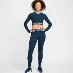 Clearance Mid-Rise Mesh-Paneled Tight Women - Dark Blue, White Pants