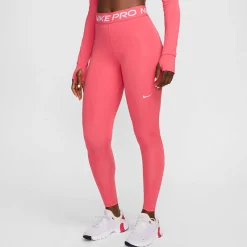 New Mid-Rise Mesh-Paneled Tight Women - Pink, White Pants