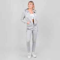 Hot Moana Basic Zip Hoodie Women - Lightgrey, White Jackets