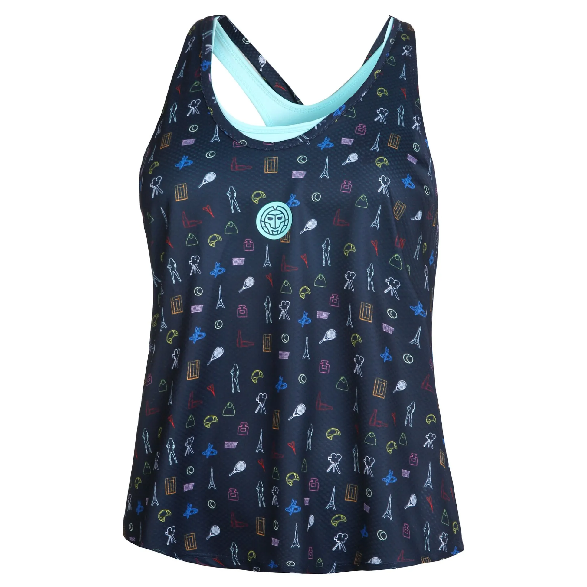 Clearance NATLI Tech Tank Top Women - Dark Blue, Multicoloured Tops