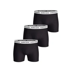 Best Noos Contrast Solids Boxer Shorts 3 Pack Men - Black, White Underwear