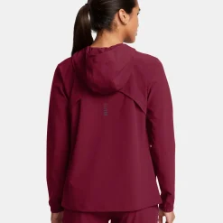 Flash Sale Outrun The Storm Jacket Running Jacket Women - Dark Red Running Clothing