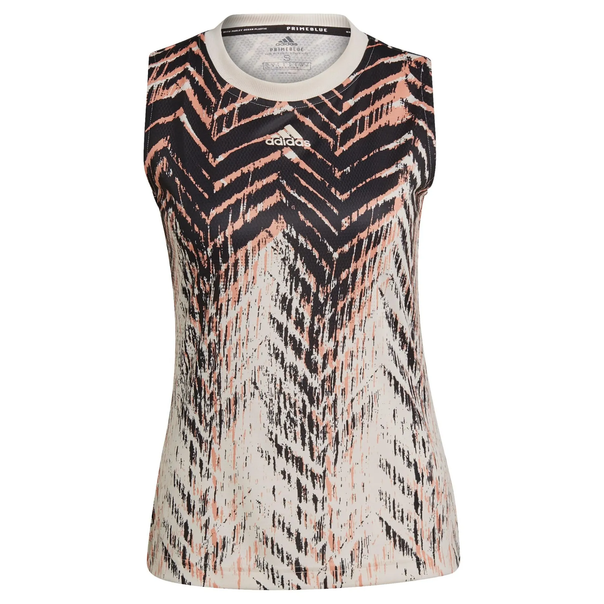 Shop Primeblue Match Tank Top Women - Cream, Black Tops