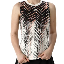 Shop Primeblue Match Tank Top Women - Cream, Black Tops
