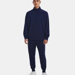 Shop Quarter Half-Zip Long Sleeve Men - Dark Blue Shirts