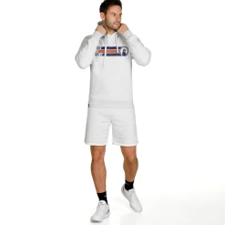 Store Retro Stripe Block Hoody Men - Lightgrey, Multicoloured Hoodies & Sweaters