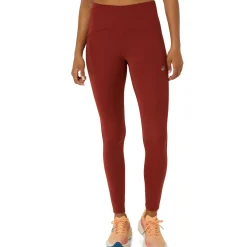Hot Road High Waist Running Tights Women - Dark Red Running Clothing