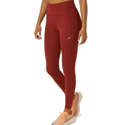 Hot Road High Waist Running Tights Women - Dark Red Running Clothing