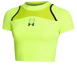 Hot Run Anywhere Crop Running Shirt Women - Green, Black Running Clothing