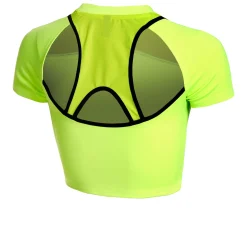 Hot Run Anywhere Crop Running Shirt Women - Green, Black Running Clothing