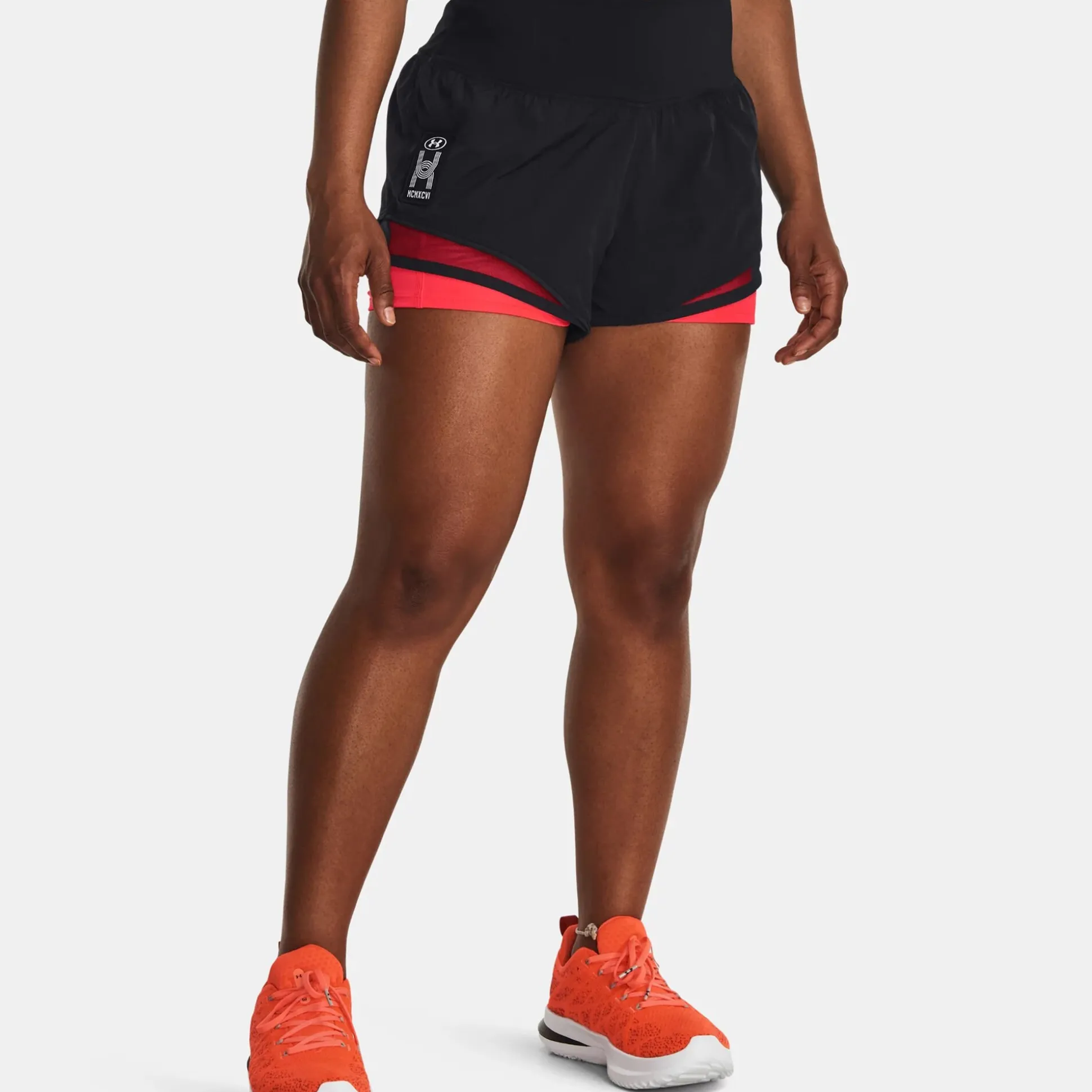 Online Run Everywhere Shorts Women - Black, Neon Red Running Clothing|Shorts