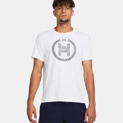 Flash Sale Run Everywhere Wreath SS Running Shirt Men - White, Grey Running Clothing