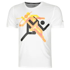 Sale Run Faster Icons Graphic Running Shirt Men - White, Multicoloured Running Clothing