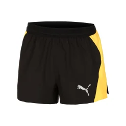 Shop Run Ultraweave Velocity 3in Split Running Shorts Men - Black, Yellow Running Clothing