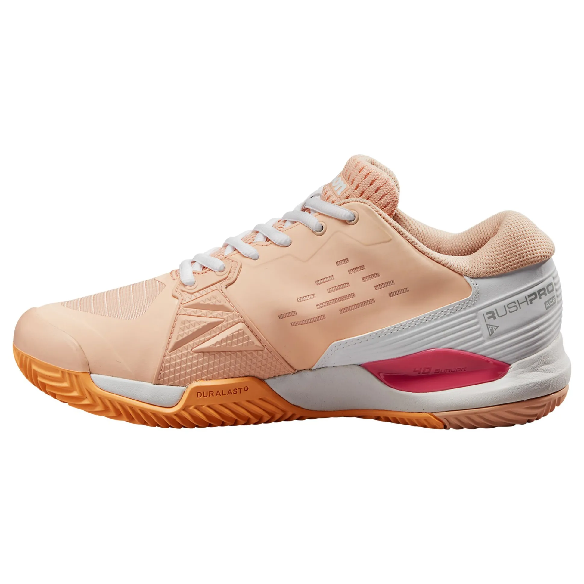Hot Rush Pro ACE CLY Clay Court Shoe Women - Apricot, White Clay Court Shoes