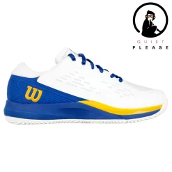 Discount Rush Pro ACE Quiet Please Clay Court Shoe Women - White, Blue Clay Court Shoes