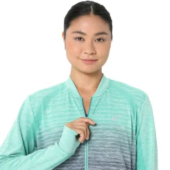 Best Sale Seamless Running Jacket Women - Petrol, Dark Blue Running Clothing