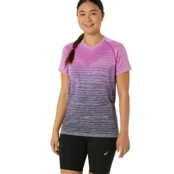 Sale Seamless Running Shirt Women - Pink, Dark Blue Running Clothing