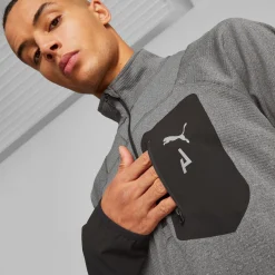 Shop Seasons Raincell Half-Zip Running Top Men - Grey, Black Running Clothing