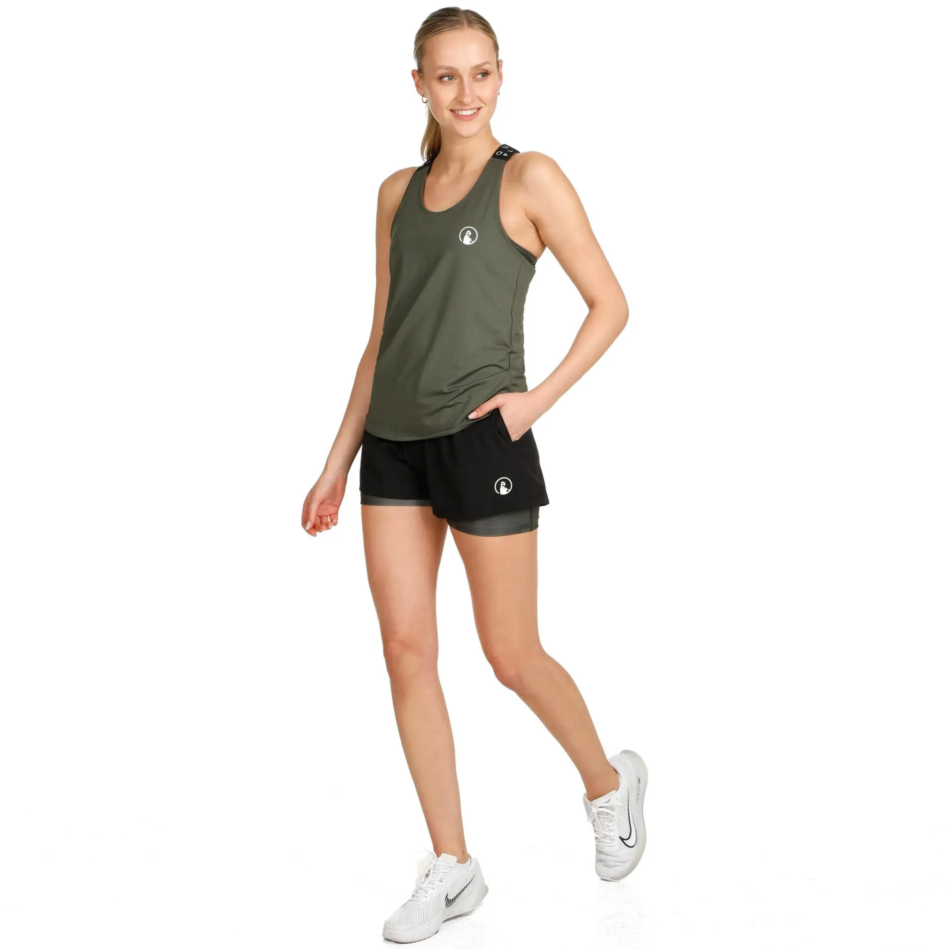 New Serve & Volley Tank Top Women - Khaki, Black Tops